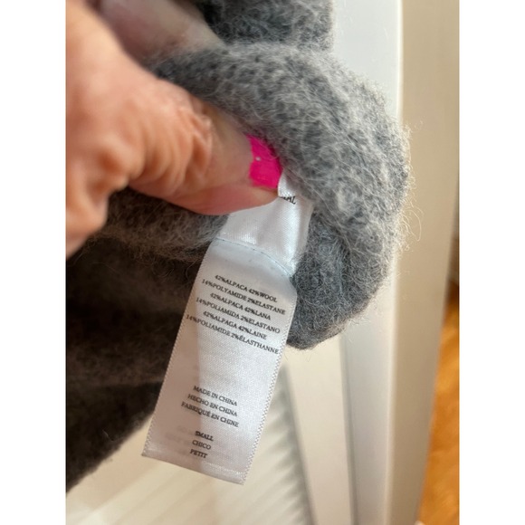 Rails OSLO Grey Mixed Animal Print Alpaca Wool Blend Cardigan Sweater Small - Picture 6 of 7